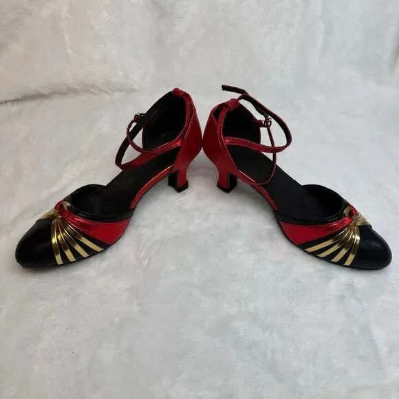 Women's Red Dance High Heel Shoes Size 37 Without Box - Picture 6 of 6